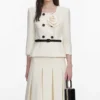 Cream 3D Flower Tailored Midi Dress Cream 3D Flower Tailored Midi Dress