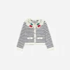 Cream And Navy Striped Knitted Cardigan Cream And Navy Striped Knitted Cardigan