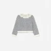 Cream And Navy Striped Knitted Cardigan Cream And Navy Striped Knitted Cardigan
