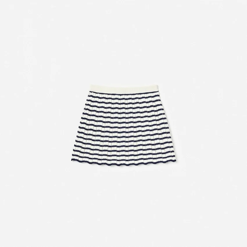 Cream And Navy Striped Knitted Skirt Cream And Navy Striped Knitted Skirt