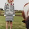 Cream And Navy Striped Knitted Skirt Cream And Navy Striped Knitted Skirt