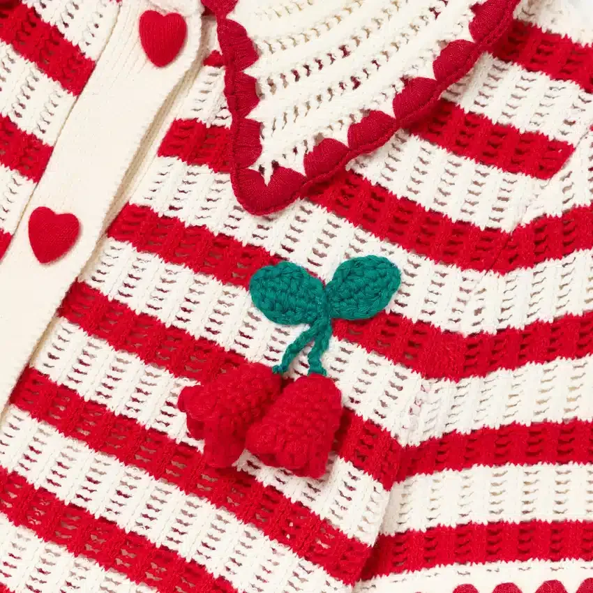 Cream And Red Stripe Knitted Top Cream And Red Stripe Knitted Top