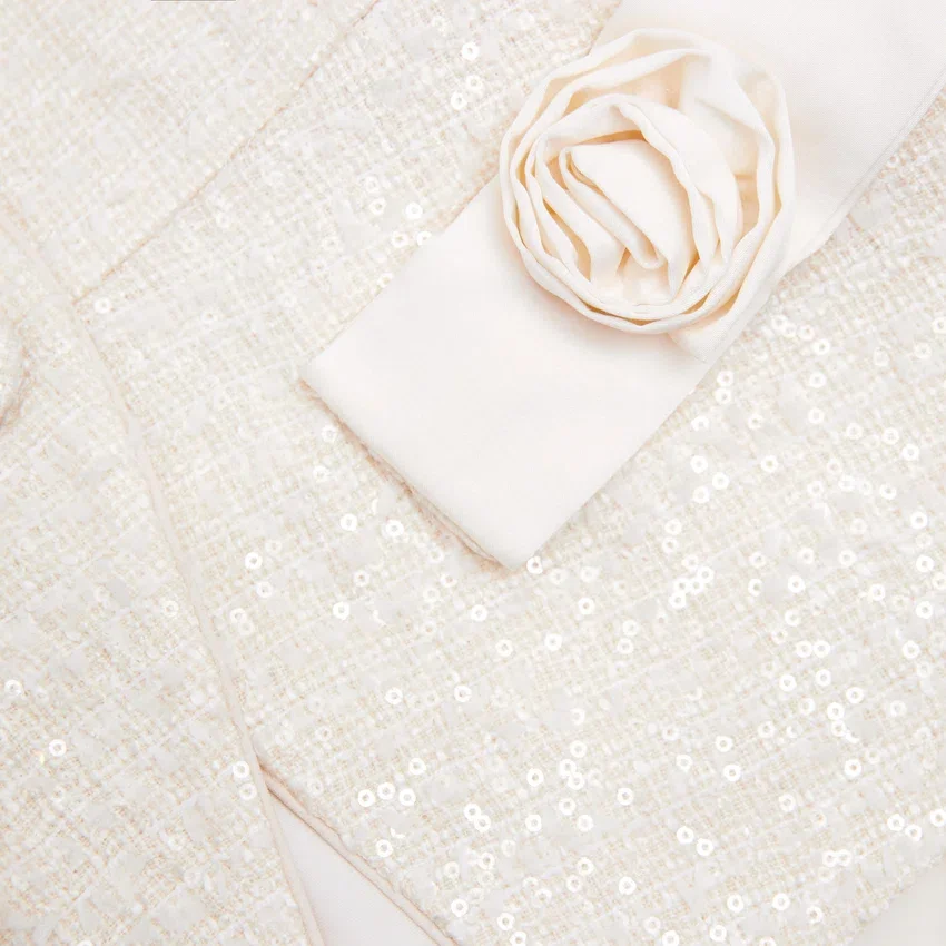 Cream Boucle Bow Detail Maxi Dress Cream Boucle Bow Detail Maxi Dress