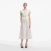 Cream Boucle Bow Detail Midi Dress Cream Boucle Bow Detail Midi Dress