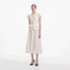 Cream Boucle Bow Detail Midi Dress Cream Boucle Bow Detail Midi Dress