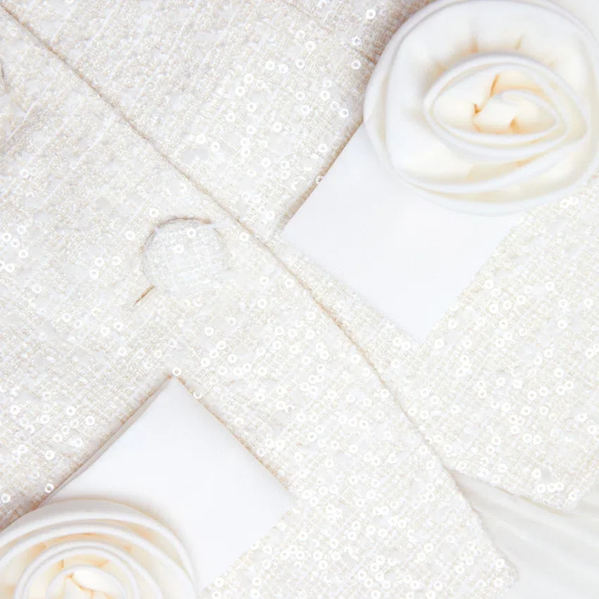 Cream Boucle Bow Detail Midi Dress Cream Boucle Bow Detail Midi Dress