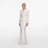 Cream Boucle Collared Maxi Dress Cream Boucle Collared Maxi Dress