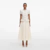 Cream Boucle Collared Midi Dress Cream Boucle Collared Midi Dress