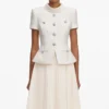 Cream Boucle Collared Midi Dress Cream Boucle Collared Midi Dress