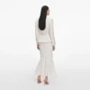 Cream Boucle Flower Lace Midi Dress Cream Boucle Flower Lace Midi Dress