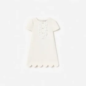 Cream Boucle Lace Bib Dress