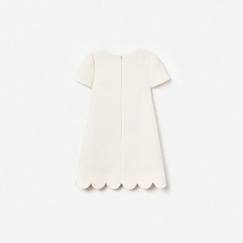 Cream Boucle Lace Bib Dress Cream Boucle Lace Bib Dress