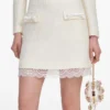 Cream Boucle Lace Mini Skirt Cream Boucle Lace Mini Skirt