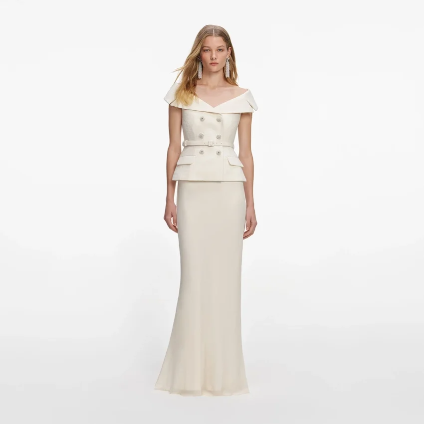 Cream Boucle Maxi Dress Cream Boucle Maxi Dress