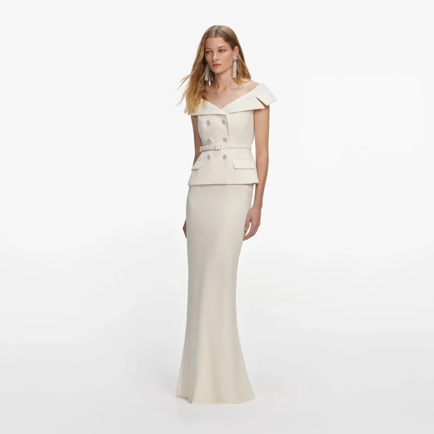 Cream Boucle Maxi Dress Cream Boucle Maxi Dress