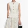 Cream Boucle Polka Dot Midi Dress Cream Boucle Polka Dot Midi Dress