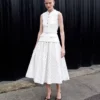 Cream Boucle Polka Dot Midi Dress Cream Boucle Polka Dot Midi Dress