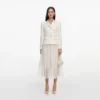 Cream Boucle Shawl Collared Midi Dress Cream Boucle Shawl Collared Midi Dress
