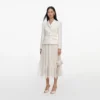 Cream Boucle Shawl Collared Midi Dress Cream Boucle Shawl Collared Midi Dress