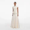 Cream Boucle Taffeta Maxi Dress Cream Boucle Taffeta Maxi Dress