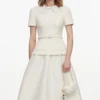 Cream Boucle Taffeta Midi Dress Cream Boucle Taffeta Midi Dress