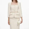 Cream Boucle Tailored Chain Midi Dress Cream Boucle Tailored Chain Midi Dress