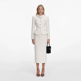 Cream Boucle Tailored Midi Dress Cream Boucle Tailored Midi Dress