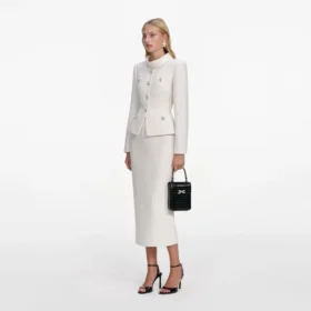 Cream Boucle Tailored Midi Dress Cream Boucle Tailored Midi Dress