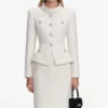 Cream Boucle Tailored Midi Dress Cream Boucle Tailored Midi Dress