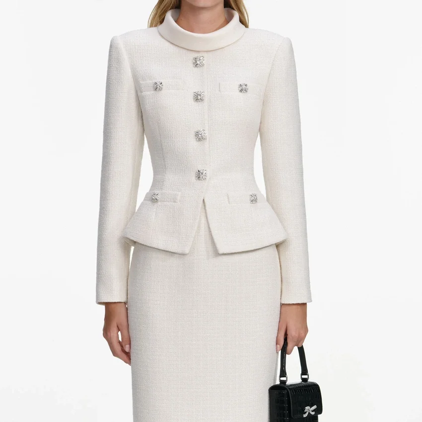 Cream Boucle Tailored Midi Dress Cream Boucle Tailored Midi Dress