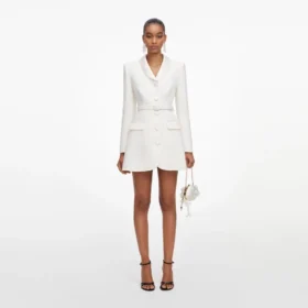 Cream Boucle Tailored Mini Dress