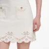 Cream Broderie Denim Mini Skirt Cream Broderie Denim Mini Skirt