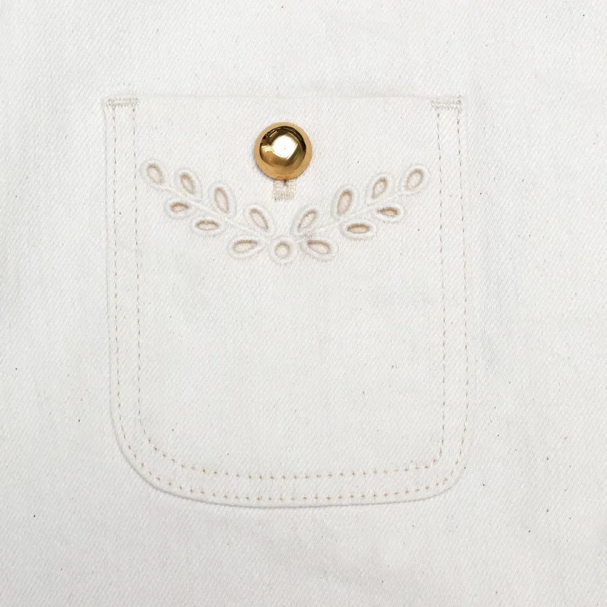 Cream Broderie Denim Mini Skirt Cream Broderie Denim Mini Skirt