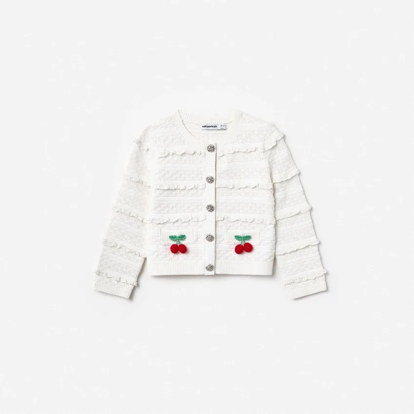 Cream Cherry Motif Cardigan Cream Cherry Motif Cardigan