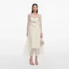 Cream Chiffon Lace Midi Dress Cream Chiffon Lace Midi Dress