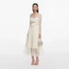Cream Chiffon Lace Midi Dress Cream Chiffon Lace Midi Dress