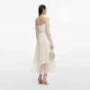 Cream Chiffon Lace Midi Dress Cream Chiffon Lace Midi Dress