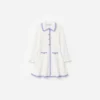 Cream Contrast Trim Pointelle Knit Dress Cream Contrast Trim Pointelle Knit Dress