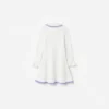Cream Contrast Trim Pointelle Knit Dress Cream Contrast Trim Pointelle Knit Dress