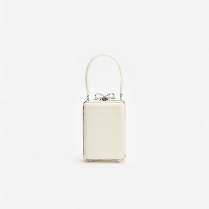 Cream Croc Leather Micro Bag Cream Croc Leather Micro Bag