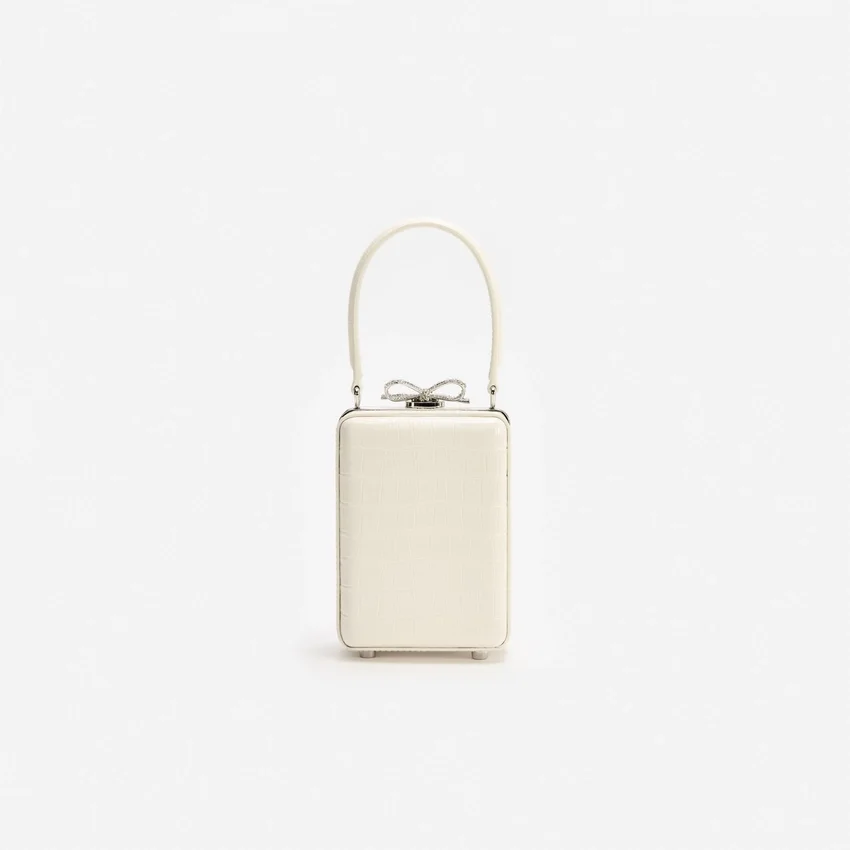 Cream Croc Leather Micro Bag Cream Croc Leather Micro Bag