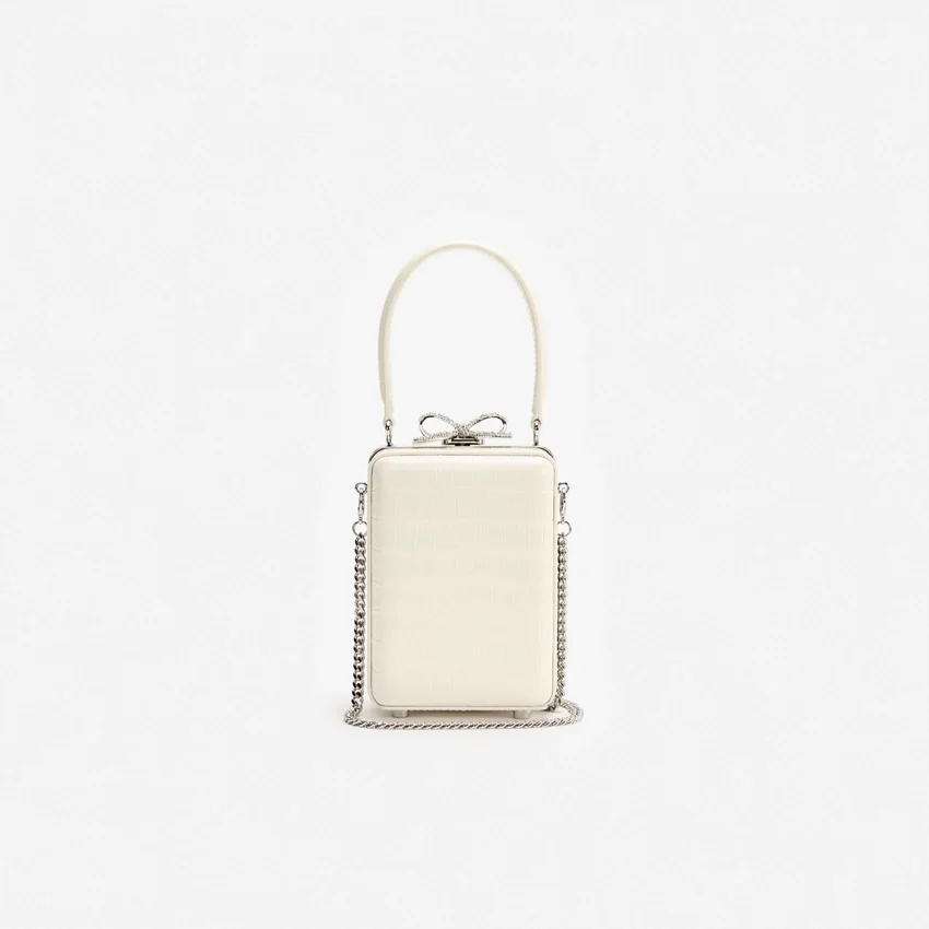 Cream Croc Leather Micro Bag Cream Croc Leather Micro Bag