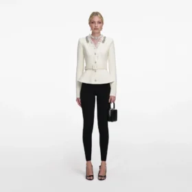 Cream Crystal Trim Cardigan