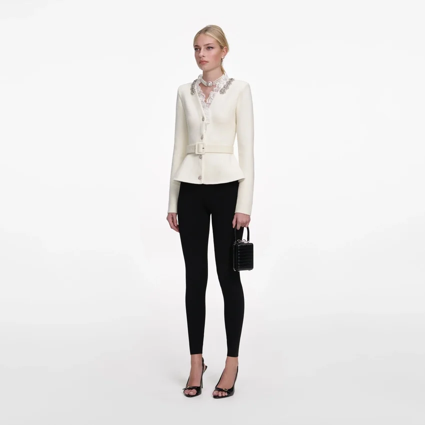 Cream Crystal Trim Cardigan Cream Crystal Trim Cardigan