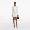 Cream Crystal Trim Knit Mini Dress Cream Crystal Trim Knit Mini Dress