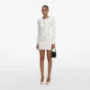 Cream Crystal Trim Knit Mini Dress Cream Crystal Trim Knit Mini Dress