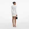 Cream Crystal Trim Knit Mini Dress Cream Crystal Trim Knit Mini Dress