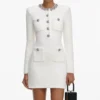 Cream Crystal Trim Knit Mini Dress Cream Crystal Trim Knit Mini Dress