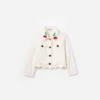Cream Denim Cherry Motif Jacket Cream Denim Cherry Motif Jacket