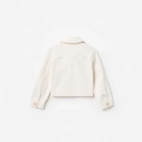Cream Denim Cherry Motif Jacket